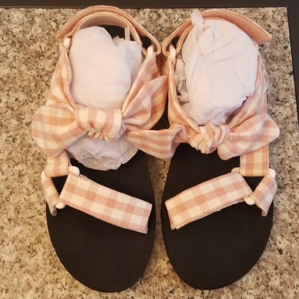 Loeffler Randall, Maisie Sport Sandals, Size 6.5B, Clay Gingham, Brand New